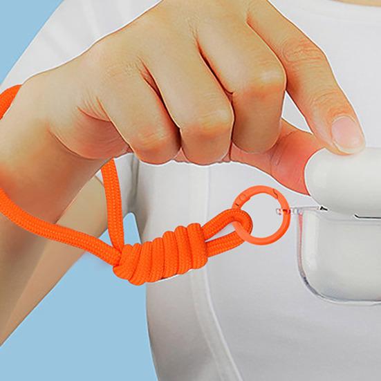 2Pcs Braided Rope Pendant Lightweight High-Elastic Keychain Holder with Reinforced Knot Design Macaron Color Mobile Phone Case Lanyard
