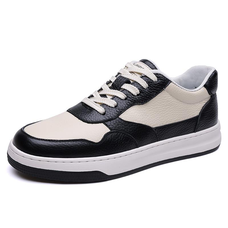 2026 Spring and Autumn New Comfortable and Breathable Casual Shoes Leather Versatile Sports Lace-up Board Shoes 83052