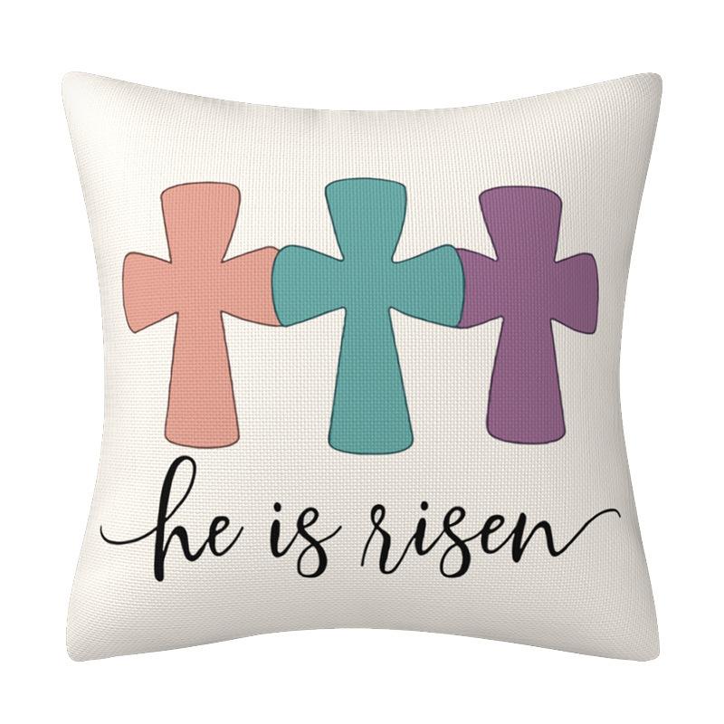 

New Cartoon Rabbit Print Pillowcase Spring Decorative Letter Pillow Sofa Cushion Cover 45 * 45Cm (excluding pillow core)