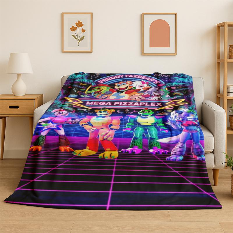 Classic F-FNAF Horror Game Freddy Flannel Blanket Soft Warm Throw Blanket for Bedroom Living Room Bed Travel Camping Picnic