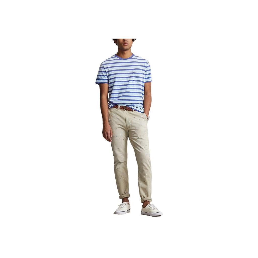 Polo Ralph Lauren Striped Crew Neck Short Sleeve T-Shirt Men Tops Blue MNPOTSH1N821843-400