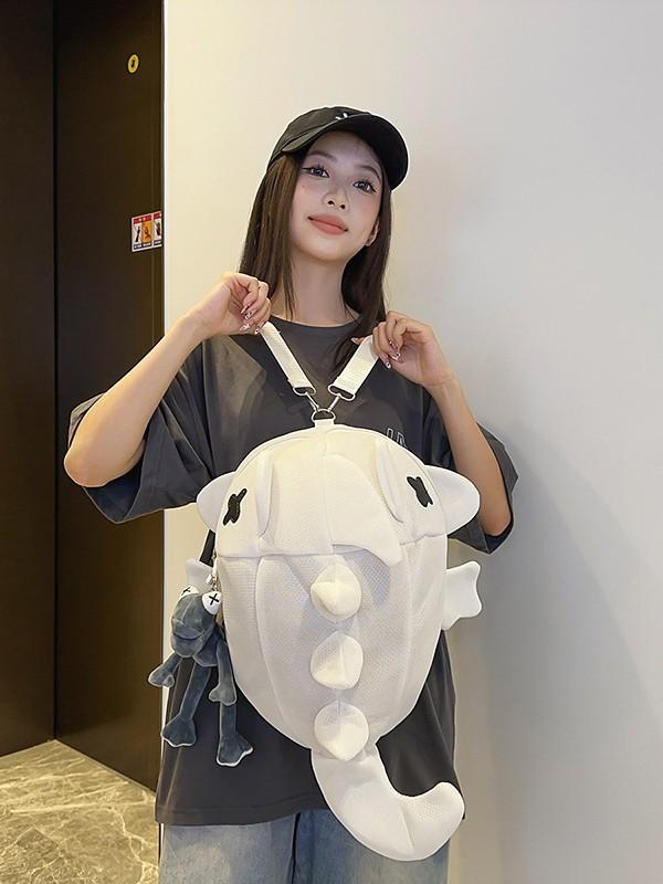 Zaino a Forma di Squalo per Adolescenti e Adulti in Nylon Impermeabile con Fantasia Animale per Uso Quotidiano