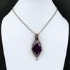 Pendentif Labradorite Feu Violette Fil de Cuivre Enveloppé Bijou Fait Main Pendentif Femme Pierre Précieuse Pendentif Cuivre Pendentif Enveloppé de Fil Cadeau Pour Elle