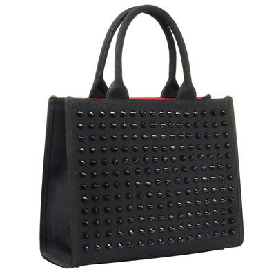 HurBer Studded Tote Bag for Men and Large A6 Canvas Spiky Crossbody and Shoulder Popular for School and Work Women, 2-Way, Capacity, Lightweight,