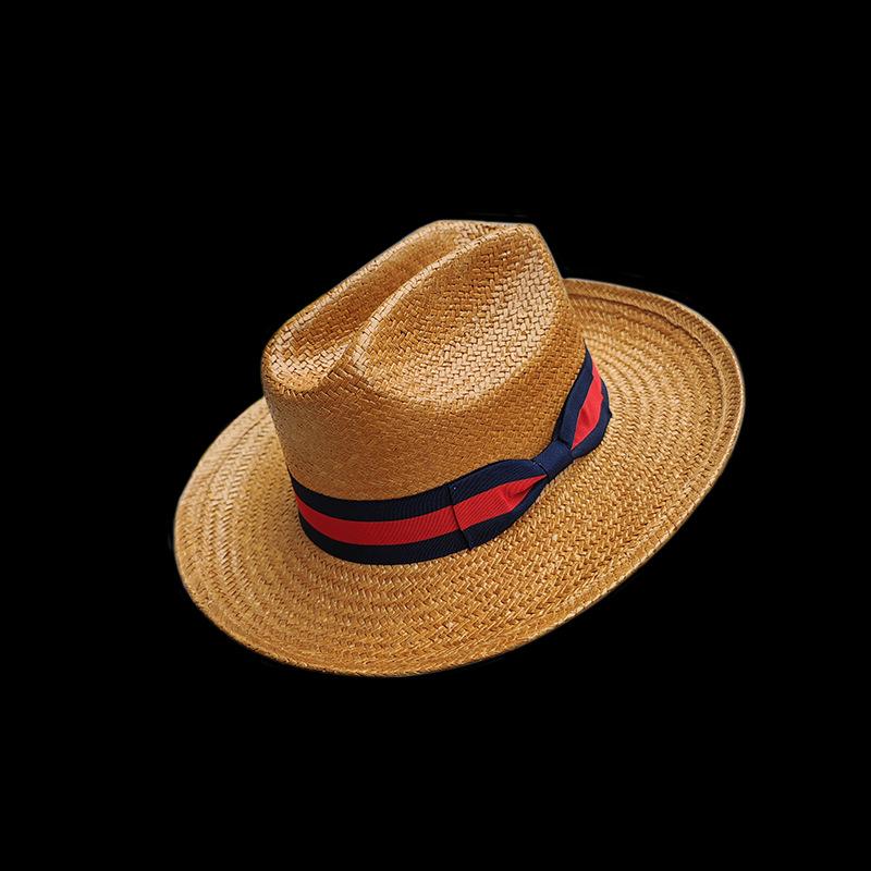 Ribbon Decorative Straw Hat Western Cowboy Style Straw Hat Spring And Summer Sunshade Straw Hat