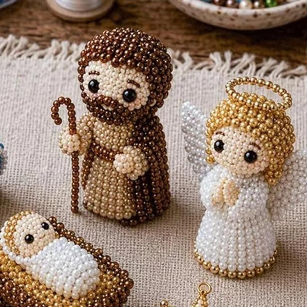 Gnome Handmade Bead Art Set Vibrant Tube Beads Animal Beaded Ornament School Project