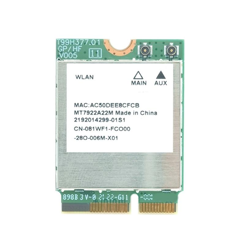 MT7922 WiFi 6E Card 6GHz/5GHz/2.4GHz  Triple Band Networking Adapter Bluetooth-Compatible 5.2 M.2 Interface