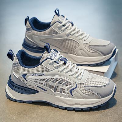 Autumn Men's Shoes New Breathable Mesh Sports Shoes for Men's Korean Style Trendy Versatile Thick-soled Casual Dad Shoes Trendy Shoes