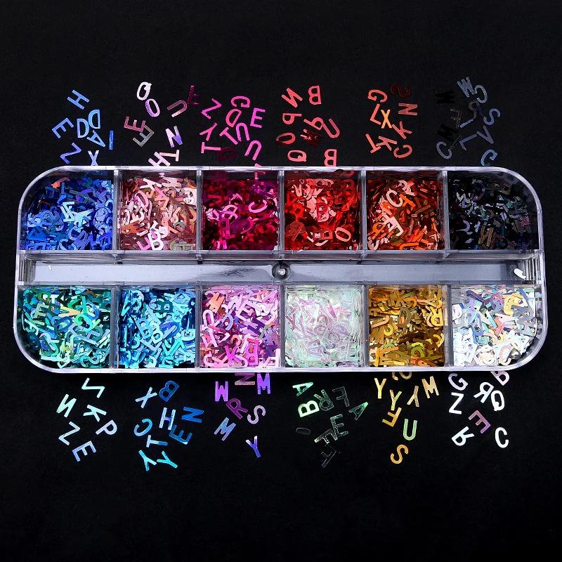Nail Art Soft Pottery Sheet Set Nail Art Sequins Soft Pottery Sheet 12 Grid 6 Grid Set Nail Art Trinkets Mixed