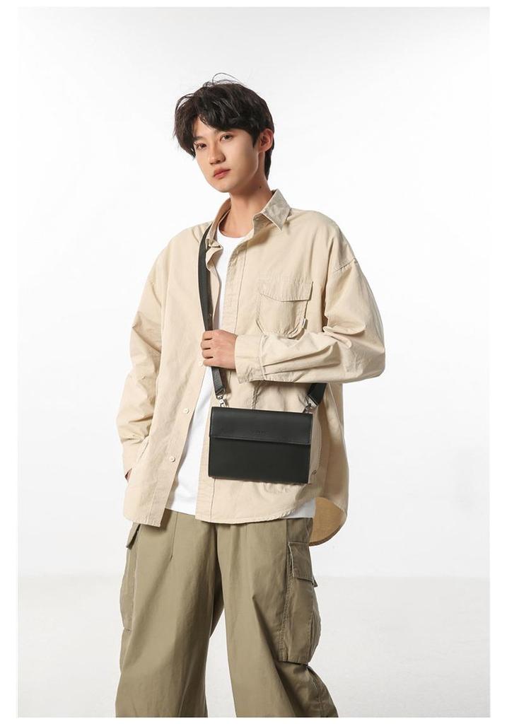 Unisex Korean Style Trendy Square Crossbody Bag Neutral Shoulder & Phone Envelope Bag