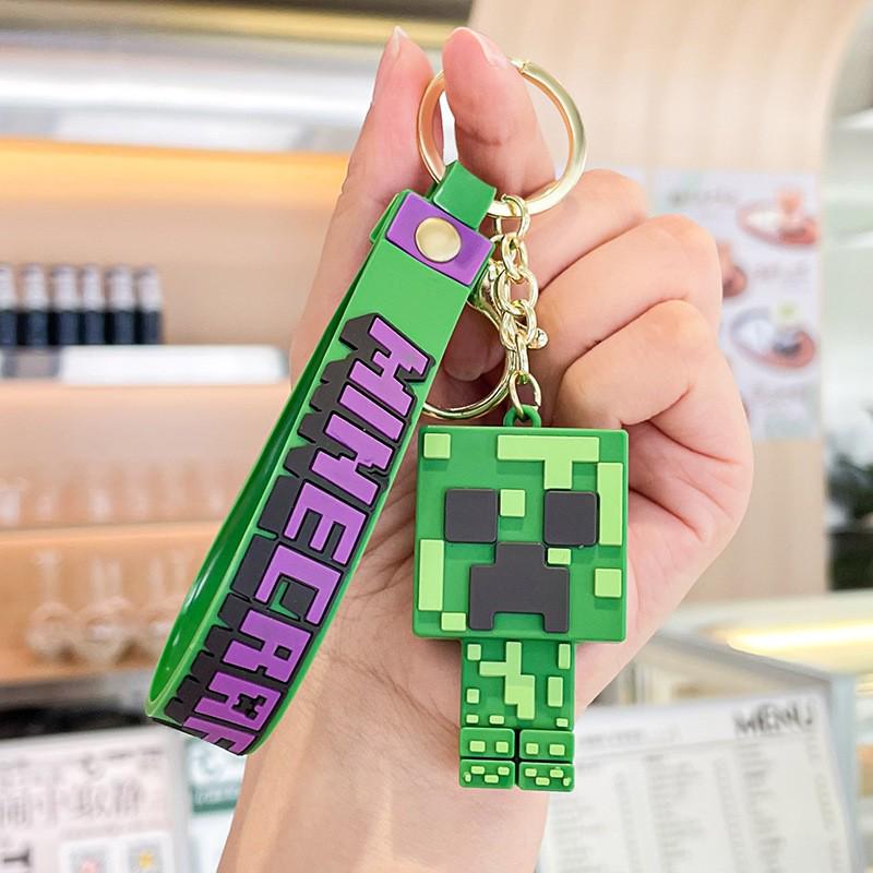 Creative Cartoon Minecraft Keychain: Cute Car Pendant & Backpack Accessory