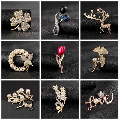 High-End Pearl & Rhinestone Butterfly Brooch for Women's Fashion Suits and Scarves