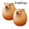 Kreatives Shiba Inu Hundegesicht Realistisch Eiförmig PVC Schreibtischdeko Hund&Ei Dekorationen für Heim-Büros Lustige Geschenke(1 Stück)