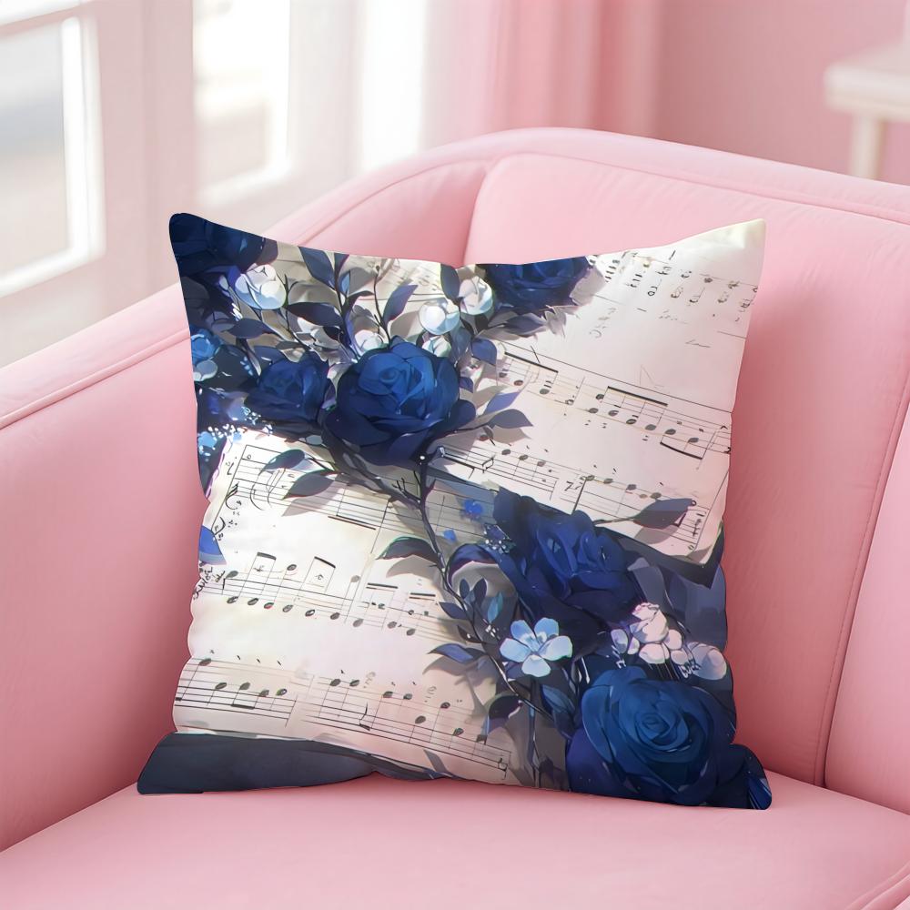 Романтические синие розы Наволочка Мягкая, приятная для кожи Ткань Скрытая молния 30X30cm