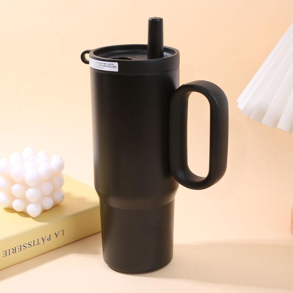 Big Mac Bingba Cup Stainless Steel Thermos Cup Large Capacity Portable Macaron Straw Cup