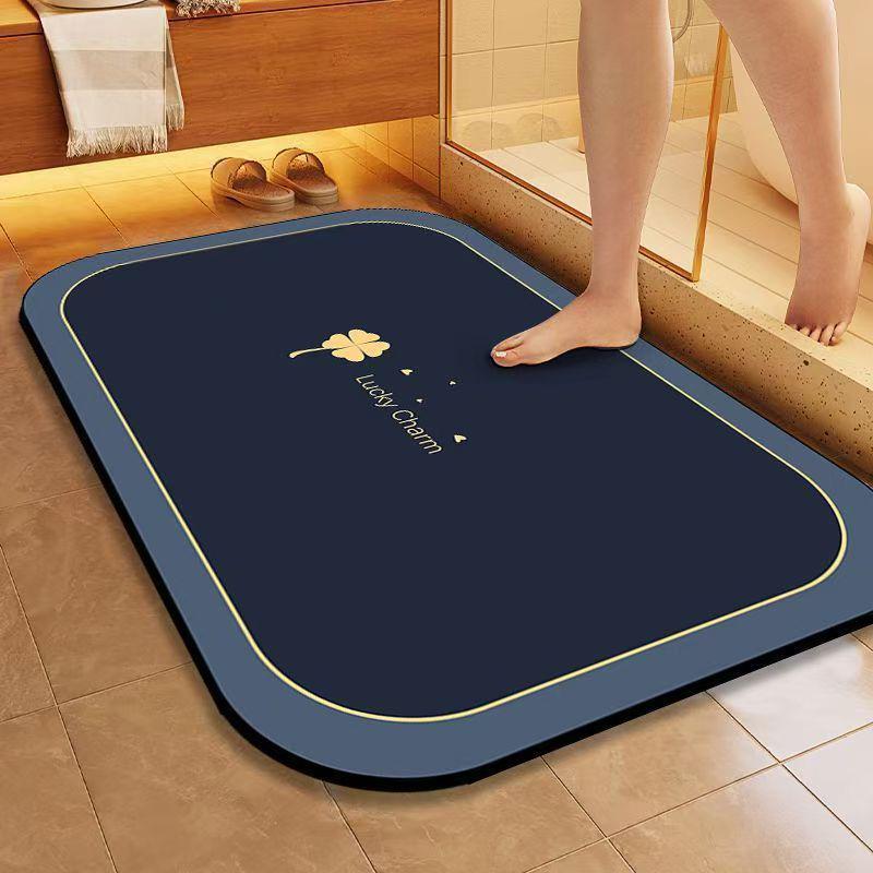 Minimalist Non-Slip Diatomaceous Earth Bath Mat - Absorbent, Dirt-Resistant, Easy-to-Clean Doormat for Bathroom and Entrance.