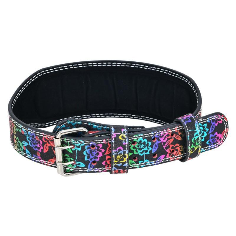 

New Leather Fitness Belt Weightlifting Squats Hardlifting Strength Professional Training Support Assistance Black and green style two