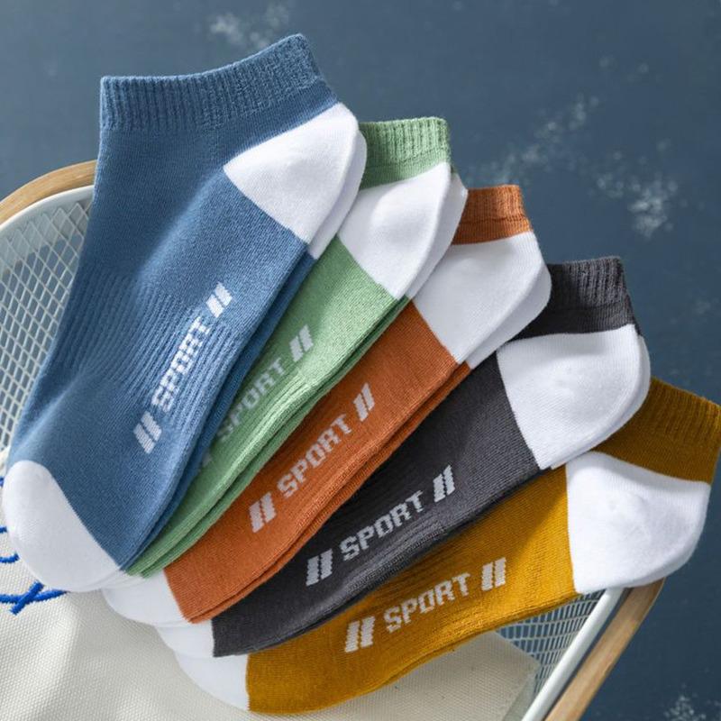 Men's Odor-Resistant Sweat-Absorbent Low-Cut Ankle Socks for Spring/Summer - Thin & Lightweight for Sports
