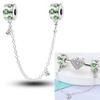925 Silver Four Leaf Clover Pendant Green Lucky Charm Beads DIY Jewelry for Women Bracelet Making Diy