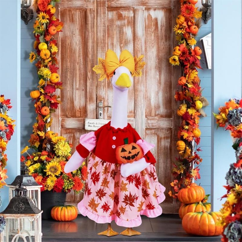 Adorable Fabric Geese Blouse Costume For Porch Yard Halloween Fall Seasonal Holiday Decorations