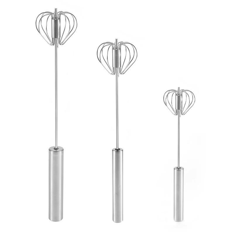 Stainless Steel Semi-Automatic Egg Beater & Milk Frother Mixer Tool