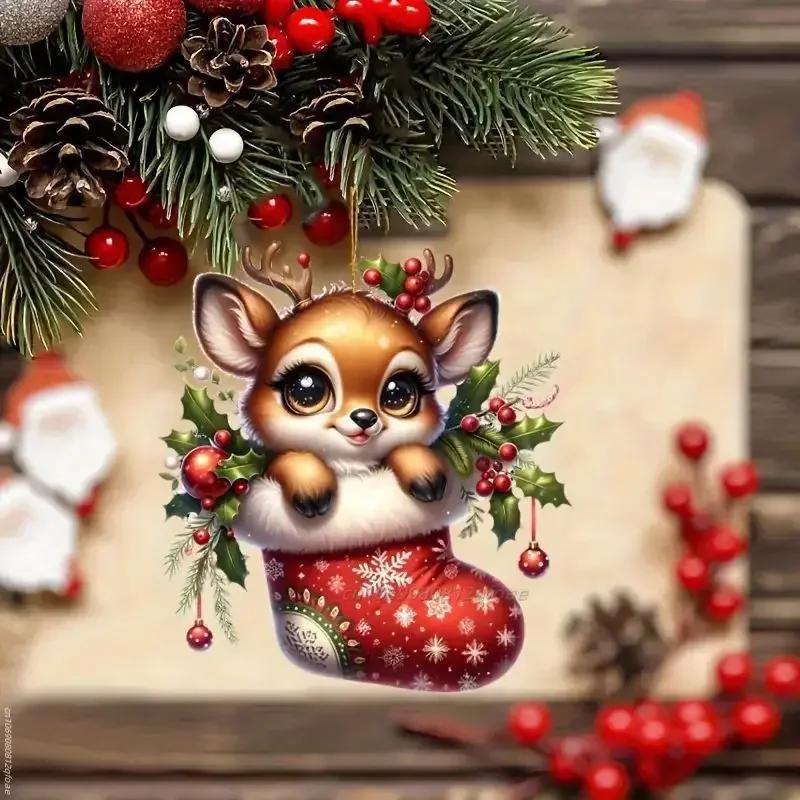 Christmas Santa Claus Snowmen Pendant Christmas Tree Hanging Oranment New Year 2025 Gift Xmas Tree Decoration for Home Decor