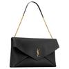 Saint Laurent Cassandra Brand Logo Antique Bronze Hardware Lambskin Envelope Clutch Handbag Women Handbags Black 841702-AACYT-1000