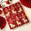 6Pcs Paper 2026 Horse Year Red Envelope Chinese Style Traditional New Year Money Envelope Large Capacity Best Wishes