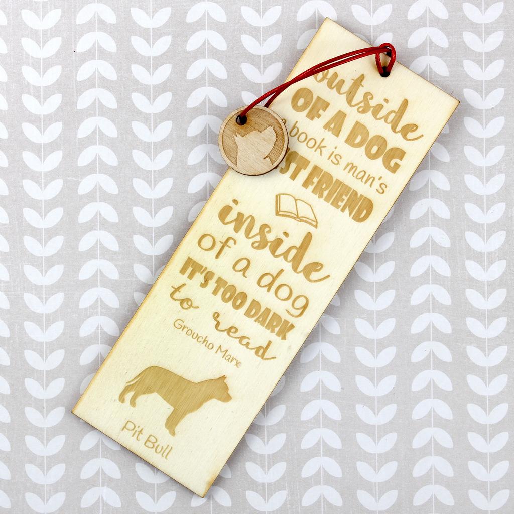 Pit Bull, American Pit Bull Terrier, Pitbull Terrier, APBT - dog bookmark, personalized bookmark, gift for bookworm from Art-Dog brand