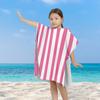 Children's Cloak Bath Towel Cloak Beach Hooded Bath Towel Water Absorption Stripes Digital Printed Beach Bathrobe