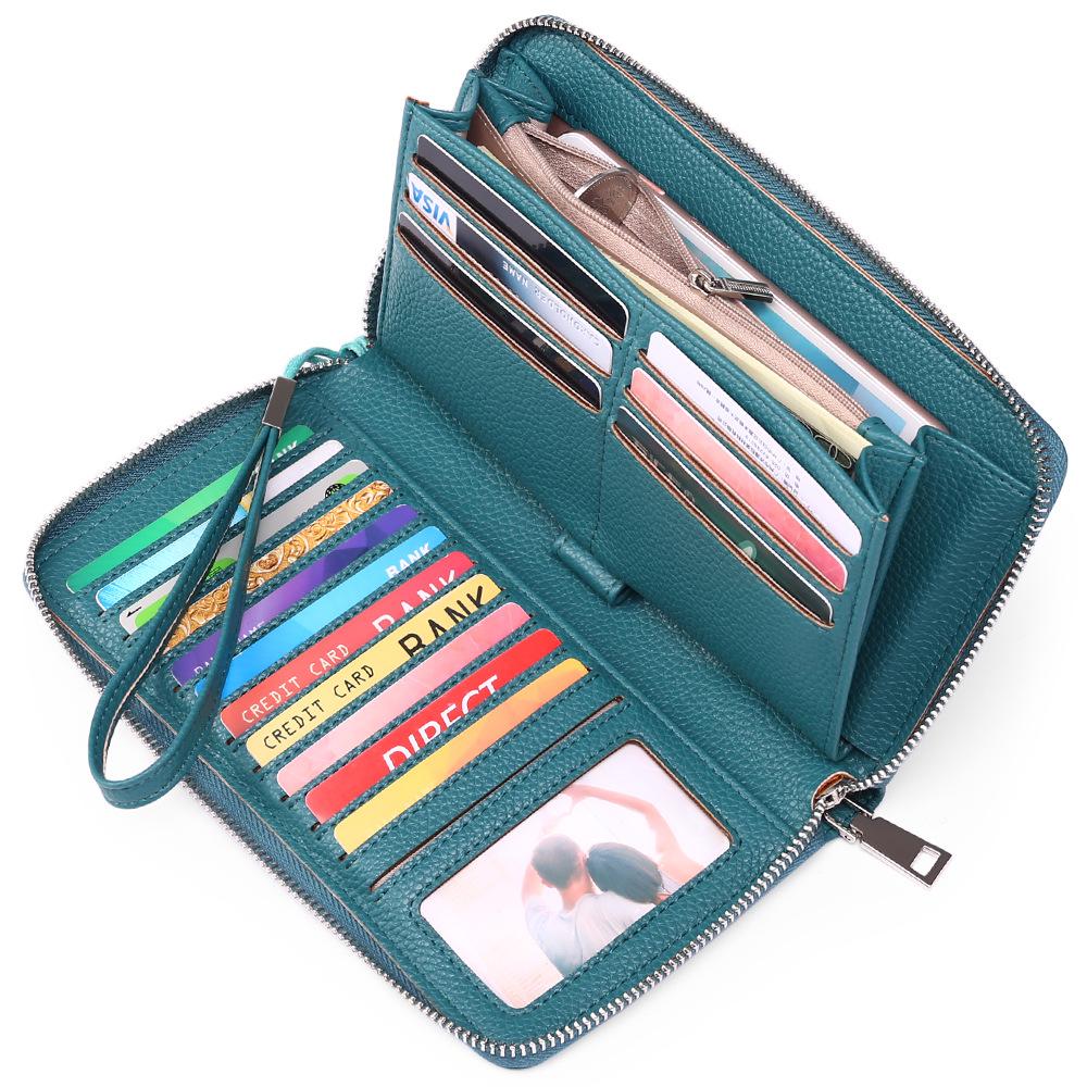 RFID-diebstahlsichere Damenbrieftasche aus PU-Leder, großes Fassungsvermögen, lang und elegant mit mehreren Kartenfächern.