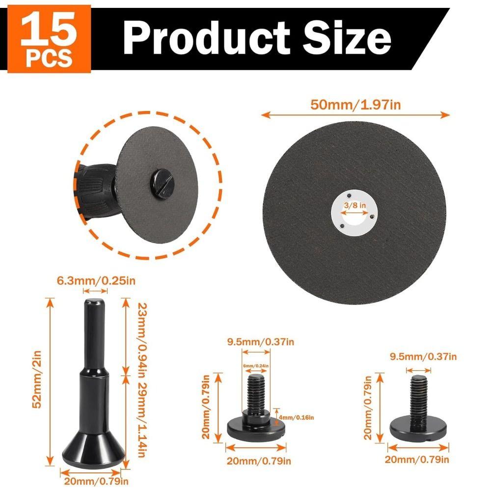 2 Inch Diameter Die Grinder Cut Off Wheel High Speed 3/8in Arbor Hole Drill Metal Cutter Attachment Reinforced