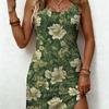 Fashion Tropical Plants Women Dress Sleeveless Sundress Leaf Graphic Summer New Vacation Casual  Daily Wear Female Clothing