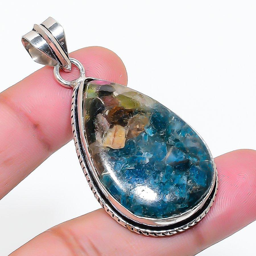 Natural Tourmaline Gemstone Handmade 925 Sterling Silver Pendant 1.97  AP-15012