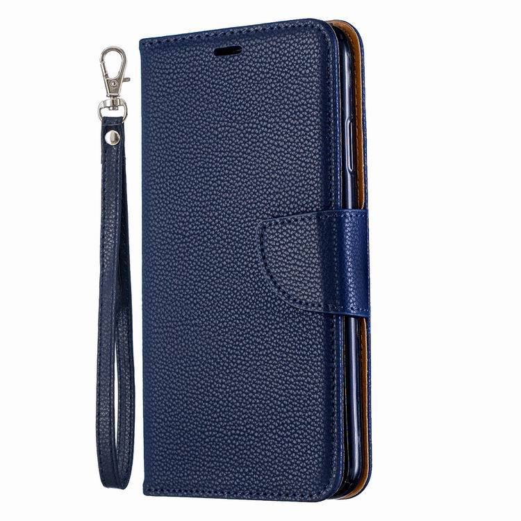 Etui skórzane w jednolitym kolorze z wzorem liczi na iPhone 15 Pro 13 Etui typu flip 7P Ochronne etui odporne na upadki