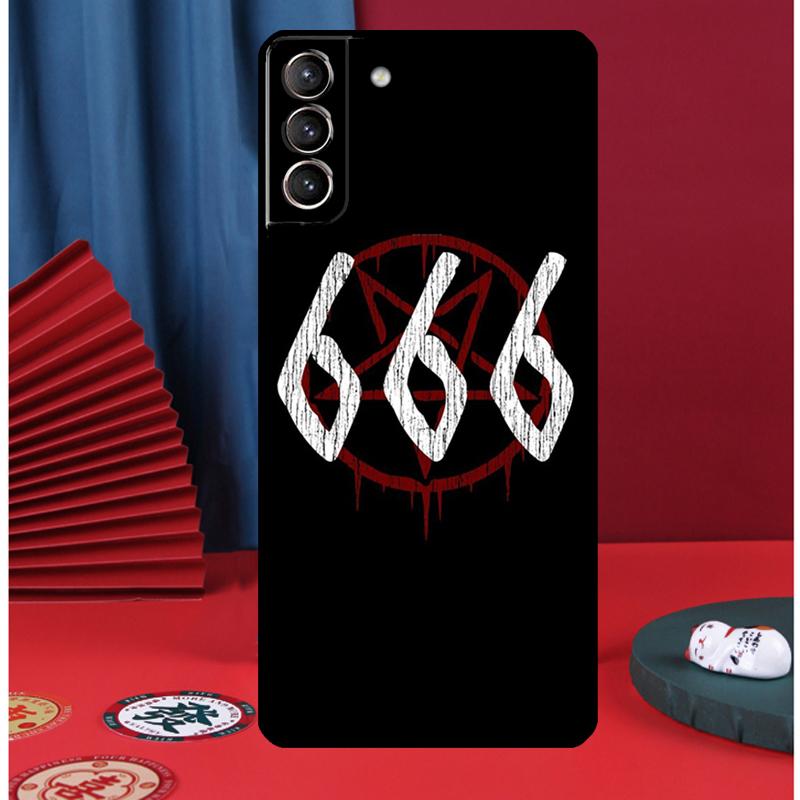 Pentagram 666 Demonisk Satanisk Telefonfodral För Samsung Galaxy S24 Ultra S9 S10 S20 FE S21 S22 S23 Plus S25 Ultra Baksida