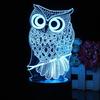 Noční LED světlo 3D na dotyk ve tvaru sovy, 7 barev, stolní lampa, domácí dekorace