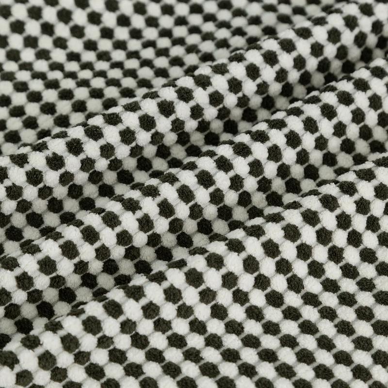 

Thick Double Color Plush Plaid Jacquard Fabric for Diy Sewing Coat Scarf Gloves Shoes Hats Bags Clothing Designer Fabrics Cloth 50x150cm