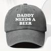 Unisex Papa braucht Bier Aufdruck Vintage Gewaschener Truckerhut Verstellbare Leichte Baseballkappe Geeignet für Alle Jahreszeiten Outdoor