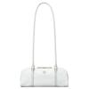 Mini Double T Shape Pleated Leather Tote Shoulder Bag Women Bags White 163340-100
