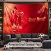 Wall Hanging Tapestry Custom NameCristiano Ronaldo Pattern Personalized Printed Fabric Wall Decor