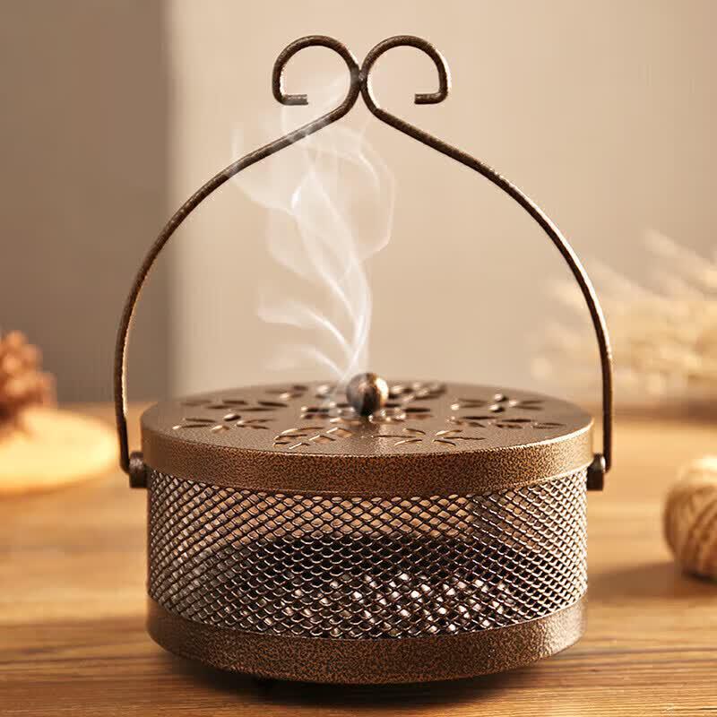 

Decorative Fireproof Mosquito Coil Holder with Lid