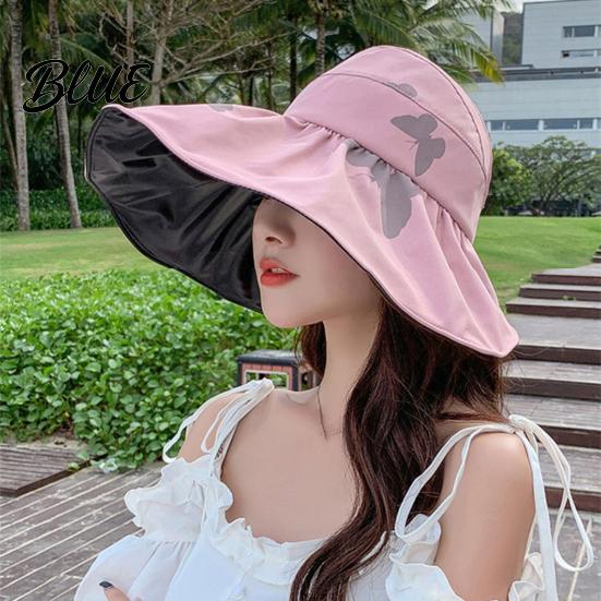 Sunshade Hat for Face Protection Women Sun Bucket Hat Wide Brim Summer Foldable Beach with UV Cap Breathable Outdoor Travel Comfortable Hiking