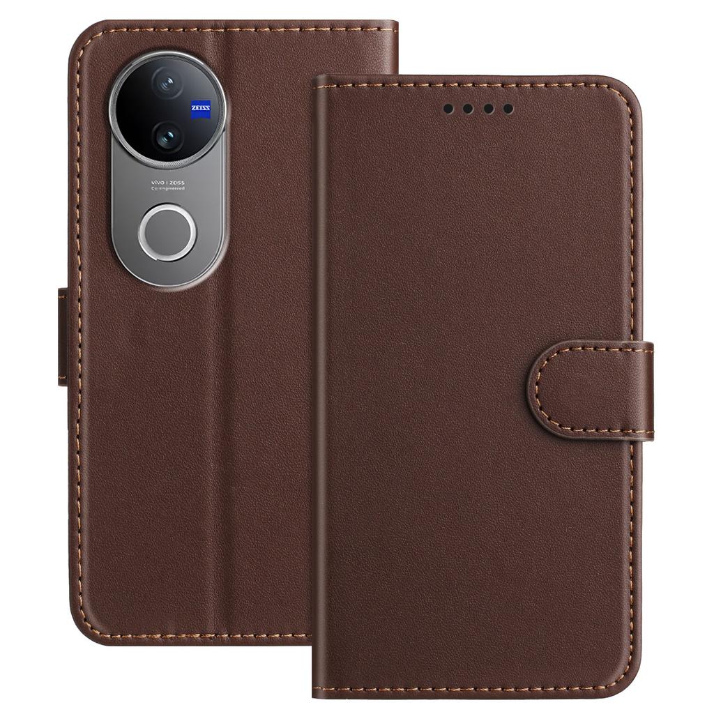 Pro vivo V50 5G Kožené pouzdro Peněženka Stojánek Jednobarevný Kryt telefonu proti pádu