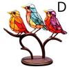 1PC Stained Metal Art Bird Ornament Birds Standing on Branch Ornaments for Home Decor Desktop Office Living Room Bedside Gifts