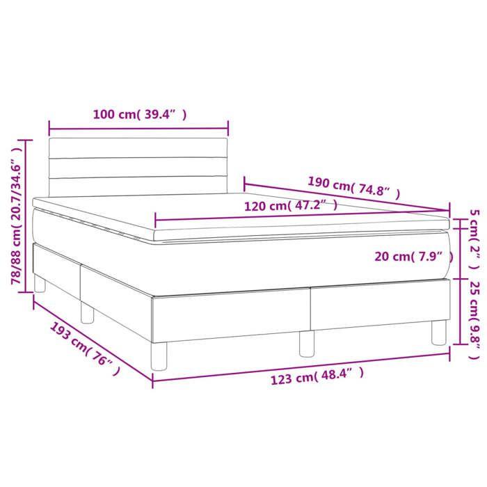 VidaXL Slatted Bed Base with Mattress and LED, Upholstered Bed, Double Bed, Adult Bed for Interior Bedroom, 3270095