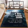 Inspirational Wave Design Bible Verse Rug Non-slip Rug Suitable for Living Room and Bedroom Sofas.