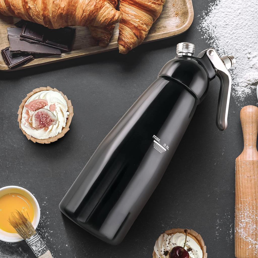 500ml Cream Foam Gun Cake Piping Gun Professional Whipped Cream Maker Siphon Squeeze Bottle Dessert Tool Cream Whippers Kitchen