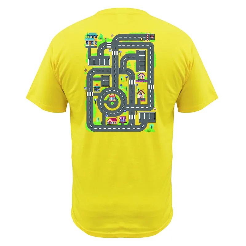 Děti si hrají s autíčky a vláčkem na tátových zádech Tričko Retro hry Dárek pro otce Grafické tričko Topy EU velikost 100% bavlna Unisex Měkké tričko