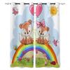 3D Cartoon Forest Animal Tree Fox Bear Rabbit Child Window Curtains Curtains for Living Room Decorative Items Living Room 2Panel